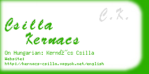 csilla kernacs business card